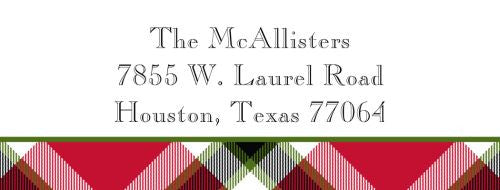 Ashley Plaid Red Address Label