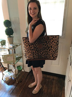 Monogrammed St Anne Tote - Animal Print