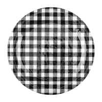 Black Gingham Melamine Plates
