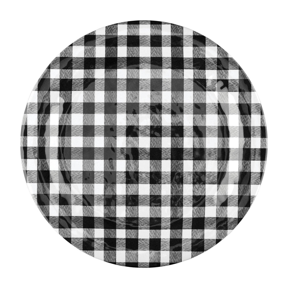 Black Gingham Melamine Plates