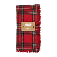 Plaid Pom Pom Trim Napkins