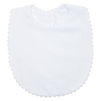 Monogrammed White Ric Rac Bib
