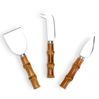 Natural Bamboo Handle Cheese Knives Set