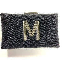 Monogrammed Beaded Box Clutch