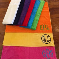 Monogrammed Velour Beach Towels