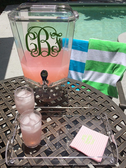 Monogrammed Acrylic Beverage Dispenser