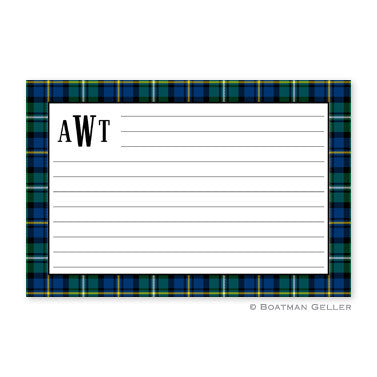 Black Watch Plaid Recipe Card