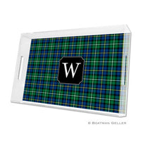Black Watch Plaid Lucite Tray
