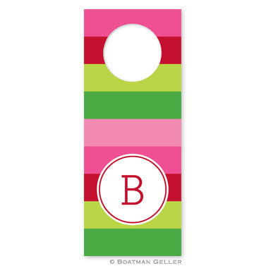 Bold Stripe Pink and Green Wine Tags