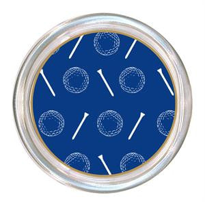 Monogrammed Blue Golf Coaster