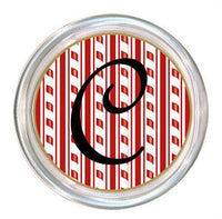 Monogrammed Candy Cane Coaster

