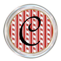 Monogrammed Candy Cane Coaster