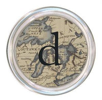 Monogrammed Great Lakes Map Coaster
