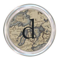 Monogrammed Great Lakes Map Coaster