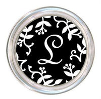 Monogrammed White Berry on Black Coaster
