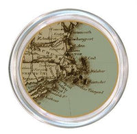 Monogrammed Antique Cape Cod Map Coaster
