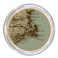 Monogrammed Antique Cape Cod Map Coaster