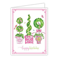 Happy Birthday Pink Boxwood Greeting Card