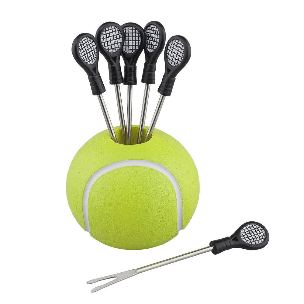 Tennis Cocktail Picks with Holder