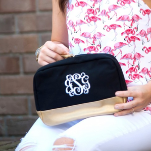 Monogrammed Cabana Cosmetic Bags