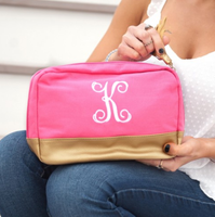 Monogrammed Cabana Cosmetic Bags
