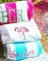 Monogrammed Cabana Stripe Beach Towel