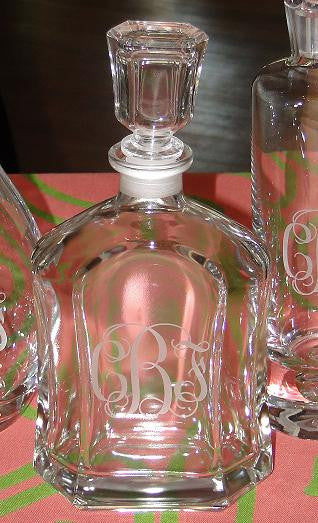 Monogrammed European Liquor Decanter