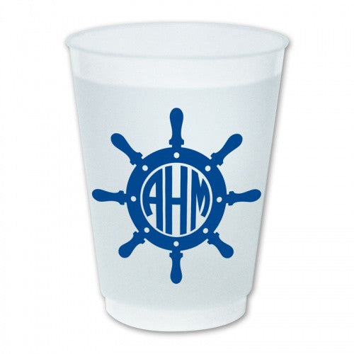 Captain's Wheel Monogram Frost Flex Cups