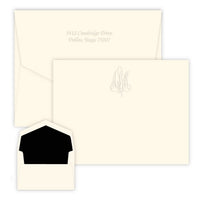 Roberta Monogram Embossed Flat Correspondence Card