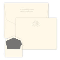 Victoria Monogram Embossed Flat Correspondence Card
