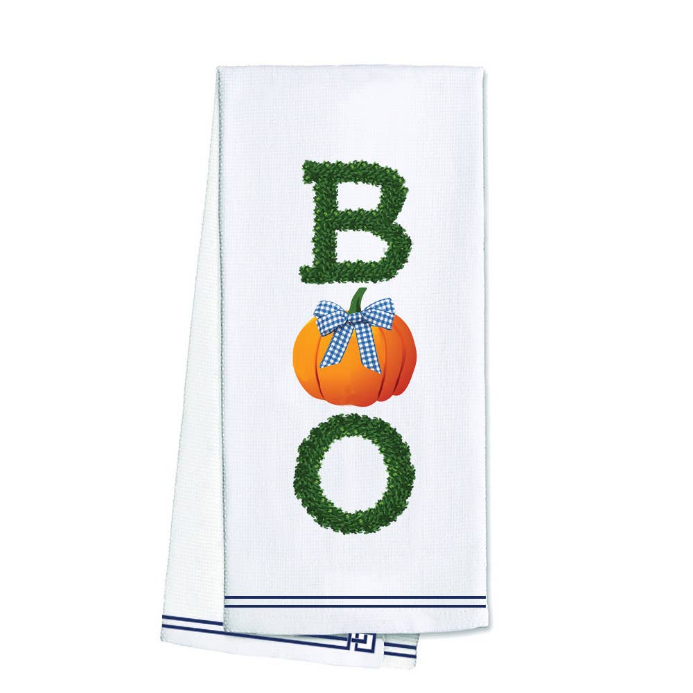BOO Boxwood Halloween Tea Towel