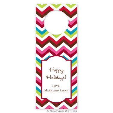 Chevron Red Wine Tags