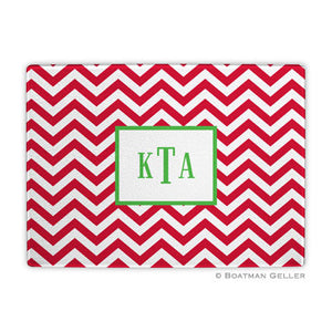 Chevron Red Glass Cutting Board