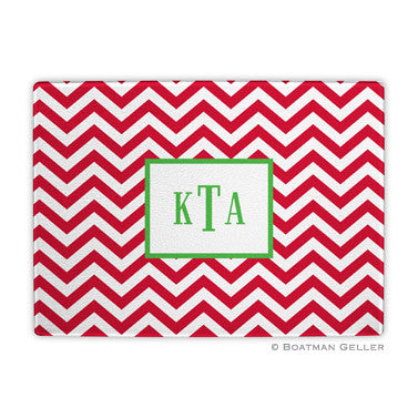 Chevron Red Glass Cutting Board