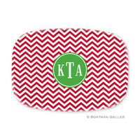 Chevron Red Melamine Platter