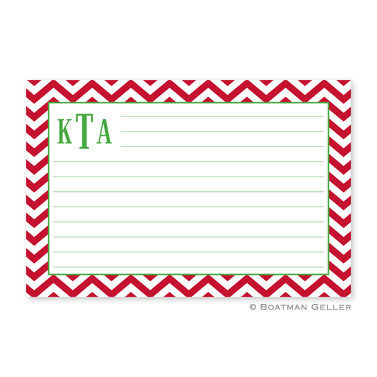 Chevron Red Recipe Card