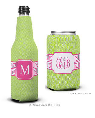 Greek Key Band Pink Koozies