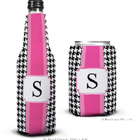 Alex Houndstooth Black Koozies