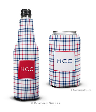 Miller Check Navy & Red Koozies