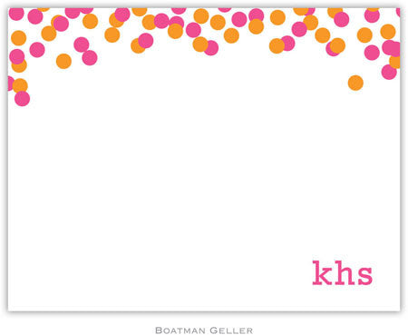 Confetti Pink & Orange Flat Notecard