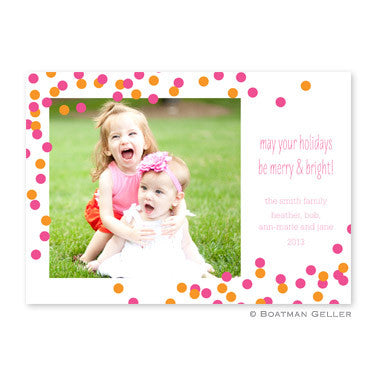 Confetti Pink and Orange Flat Photocard