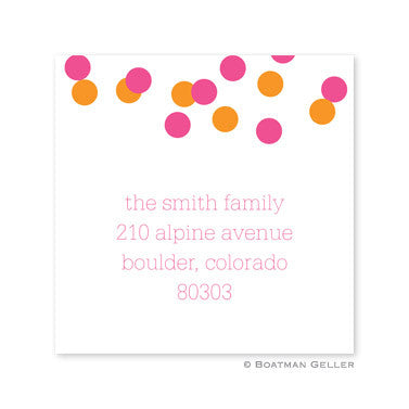 Confetti Pink and Orange Stickers