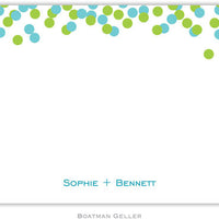 Confetti Teal & Green Flat Notecard