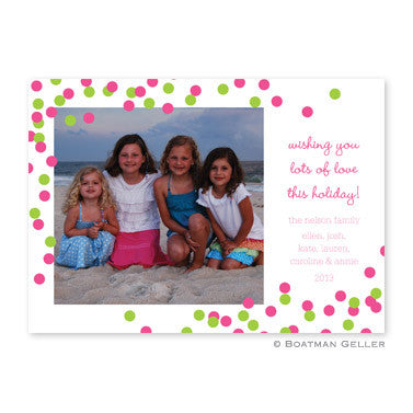 Confetti Pink and Green Flat Photocard