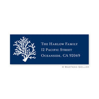 Coral Navy Address Label