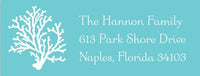 Coral Teal Address Label