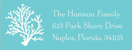 Coral Teal Address Label