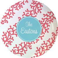 Coral Stripes 10" Melamine Plate
