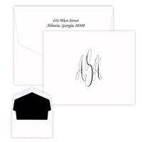 Cursive Monogram Note - Raised Ink
