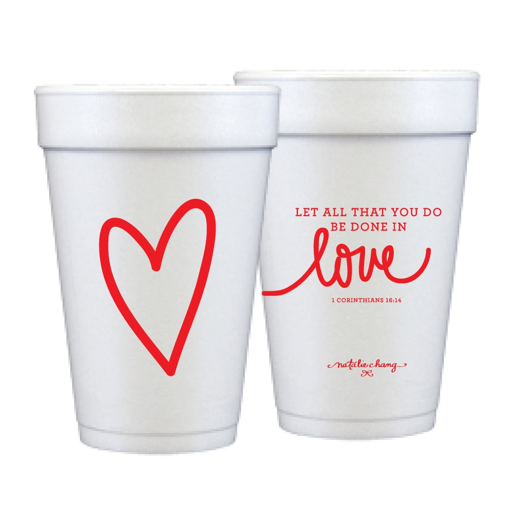 Valentine's Styrofoam Cups